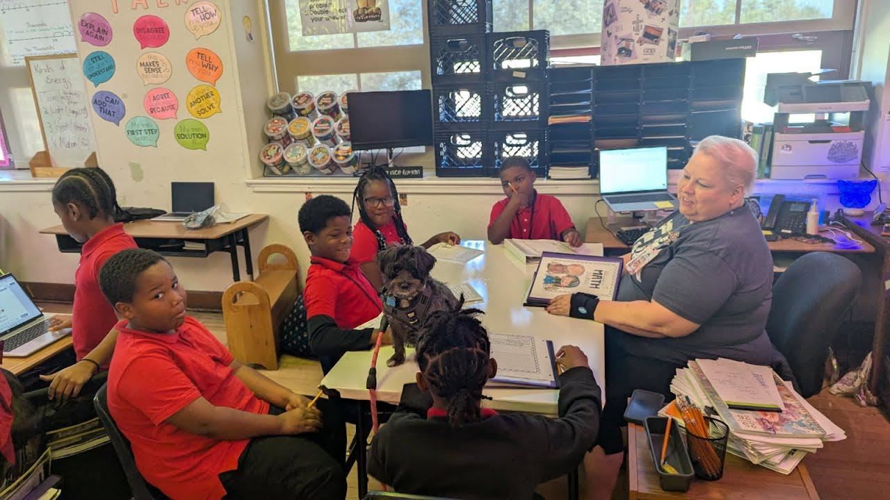 Detroit Students engaging in a wellness service provided by the district